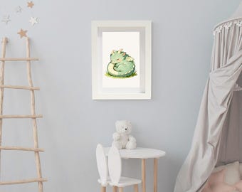 Sleeping Baby Dragon | Fantasy Nursery Decor | Digital Download | Story Book Wall Art Printable