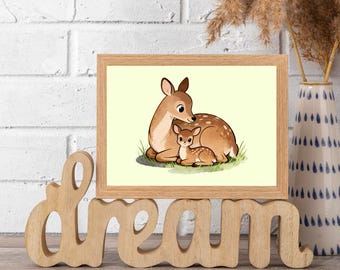 Mother's Day | Mother Deer Baby Combo | Decor | Digital Download | Wall Art Printable