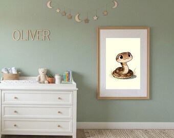 Boop Noodle Snake | Woodland Nursery Decor | Digital Download | Story Book Wall Art Printable