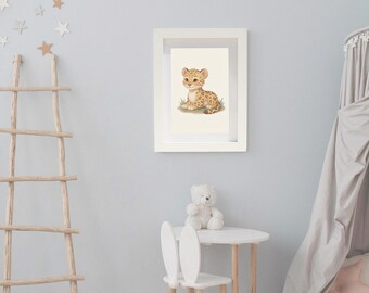 Friendly Leopard | Safari Print | Nursery Decor | Digital Download | Story Book Wall Art Printable