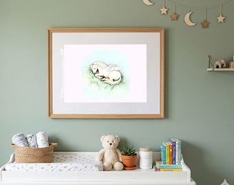 Sleepy Unicorn | Whimsical Nursery Decor | Digital Download | Story Book Wall Art Printable