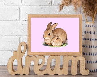Mother's Day | Mama Rabbit Baby Combo | Decor | Digital Download | Wall Art Printable