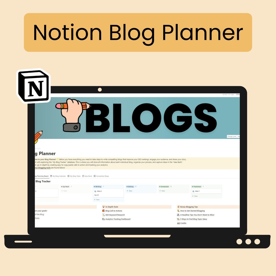 Notion Blog Planner Template Ultimate Marketing and Business Guide to ...
