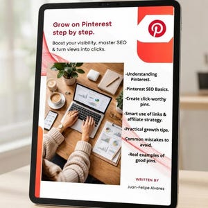 Pinterest Growth Guide – SEO Strategy to Boost Traffic, Views & Followers – Step by Step Digital Download