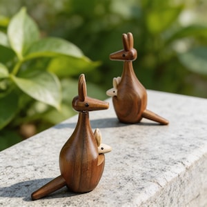 Wooden kangaroo shelf decor for nursery, reading nook, and cozy interiors