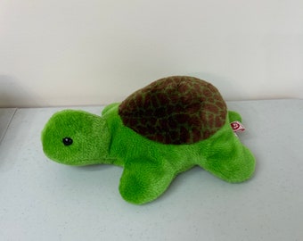 Speedy Beanie Buddy turtle 11” plush from 1999 at VelmasVintageToys