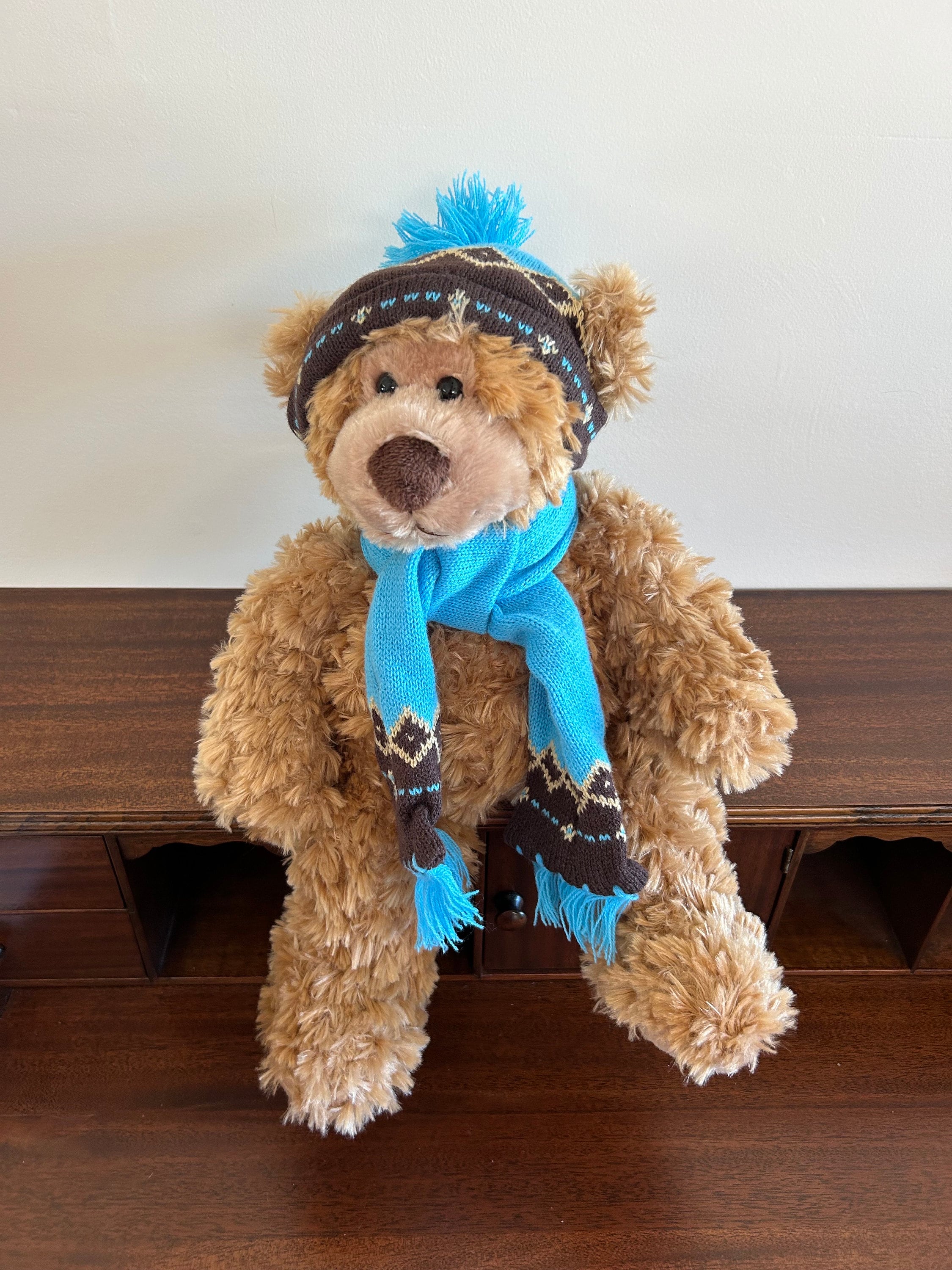 アーティストベア　テディベア　グリーンニット 希少 細岡麻弓 アーティストベアMorris Bears 日本作家