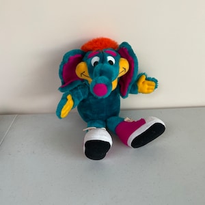 Elephant colourful with running shoes 1990s at VelmasVintageToys