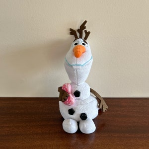 Olaf Snowman with heart Plush 8” toy from Frozen at VelmasVintageToys