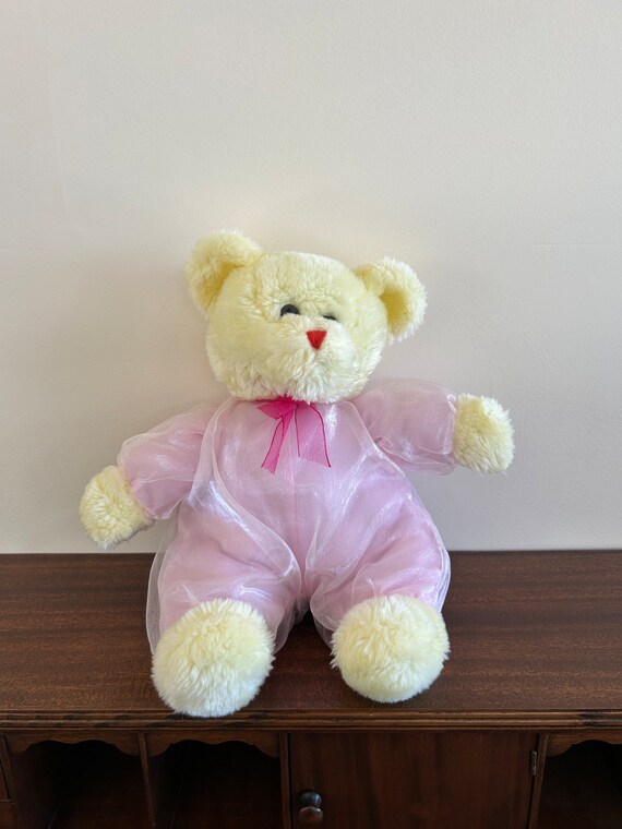 Pink and yellow teddy bear on sale