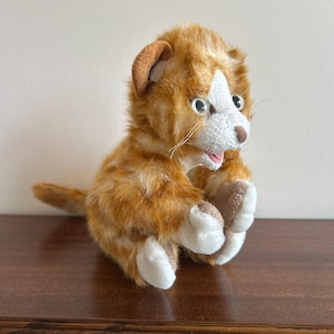 Tabby kitten 8” orange puppet Folkmanis at VelmasVintageToys