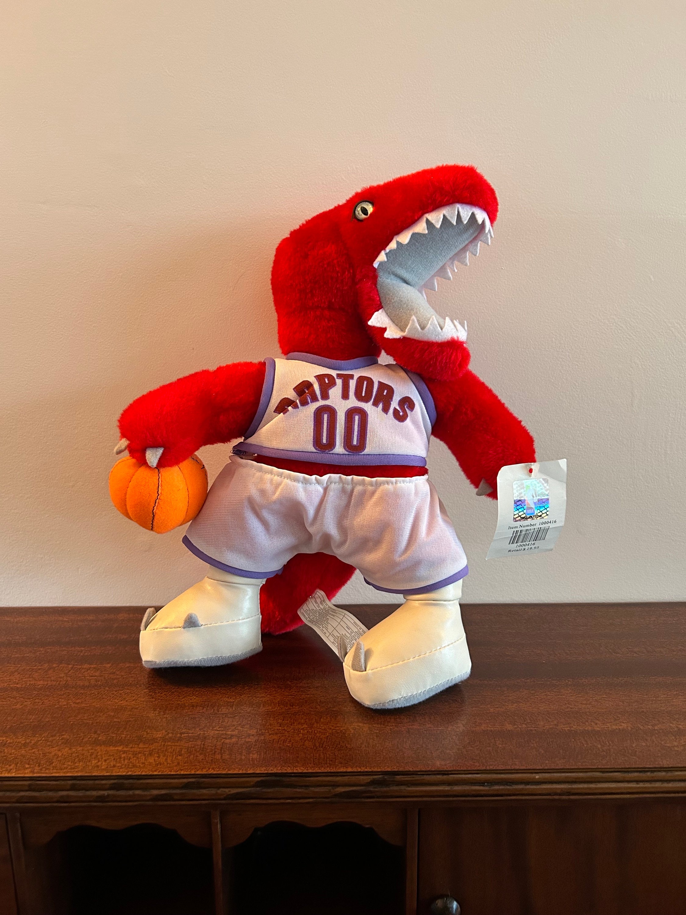 Mascot of Raptors Toronto basketball 12 plush at VelmasVintageToys
