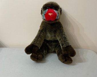 Cheeks Beanie baby baboon with rainbow butt 10.5” at VelmasVintageToys