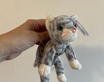 Silver the beanie baby striped cat 1999 at VelmasVintageToys