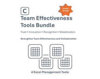 Team Effectiveness Tools Bundle | Trust, Innovation, Recognition & Stakeholder Excel Tools