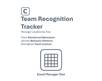 Team Recognition Tracker | Behavior Tracking Excel Tool