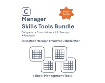 Manager Skills Tools Bundle | Delegation, Feedback, 1:1 & Expectation Templates