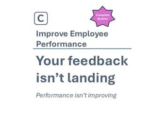 Improve Employee Performance | Manager Toolkit | Feedback, Coaching, Goal Setting & Capability Development System