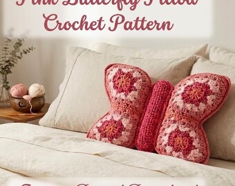 Butterfly Pillow Crochet Pattern PDF | Pastel Butterfly Crochet Plush, Kids Room Decor, Spring Crochet Pillow Pattern, Baby Shower Gift