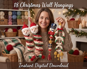18 Christmas Wind Spiral Ornament Crochet Pattern PDF | Amigurumi Winter Decor | Spiral Rope Stitch Beaded Hanging | Instant Download