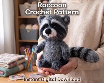 Jimothy Raccoon Crochet Pattern PDF | Woodland Amigurumi Raccoon Plush | Cute Forest Animal Crochet Toy Tutorial Instant Download