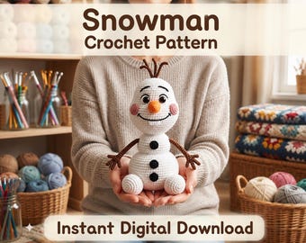 Snowman Crochet Pattern PDF | Cute Amigurumi Snowman Toy | Christmas Winter Crochet Ornament | Cozy Cartoon Snowman Instant Download PDF