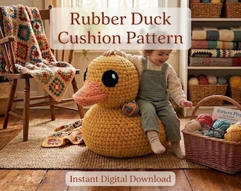 Large Rubber Duck Crochet Pattern PDF | Mini Duck Amigurumi Plushie Tutorial | Yellow Duck Pattern | Beginner Friendly Instant Download DIY