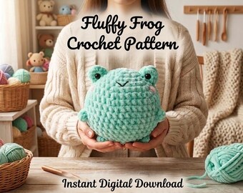 Crochet Frog Pattern PDF | Chubby Green Frog Toy Amigurumi Plushie, Easy Beginner Crochet Plush Pattern, Realistic Frog Pattern Download