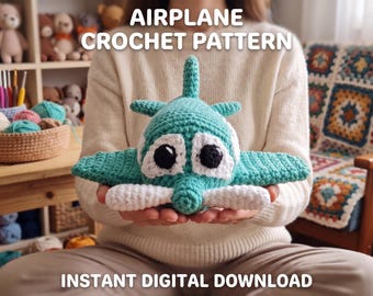 Crochet Airplane Pattern PDF | Amigurumi Plane Plush Toy | Aviation Nursery Decor | Plush Aircraft Crochet DIY Tutorial Instant Download