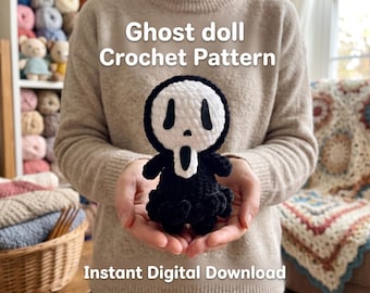Ghost Crochet Pattern PDF | Cute Ghost Amigurumi Plush | Halloween Spooky Crochet Pattern | Easy DIY Ghost Plush Toy Instant Download PDF
