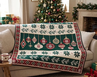 Overlay Mosaic Crochet Pattern, Christmas Blanket PDF, Snowman Winter Blanket, Holiday Xmas Afghan Throw, Festive Christmas Crochet Download