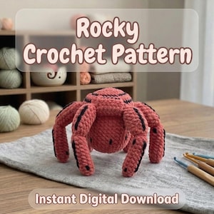 Rocky Virkmönster PDF | Project Hail Mary Amigurumi | Rocky Eridian Alien Plyschdocka | Sci-Fi Virkmönster för presenter