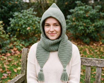 Crochet Hood Pattern PDF | Sophie Hood Inspired Hooded Scarf | Beginner Friendly Balaclava Tutorial | Warm Scoodie Winter Accessory Download