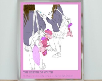 Japanese High School Girls Poster – Anime Style Teen Culture Wall Art (Digital Download)