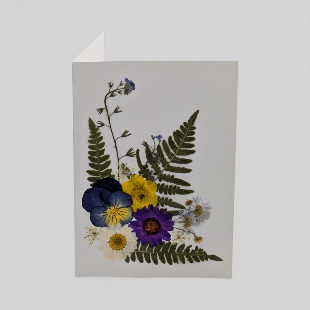 Pressed Flower Card Making Kit, Botanical Stationery Gift Set (3 Cards ...