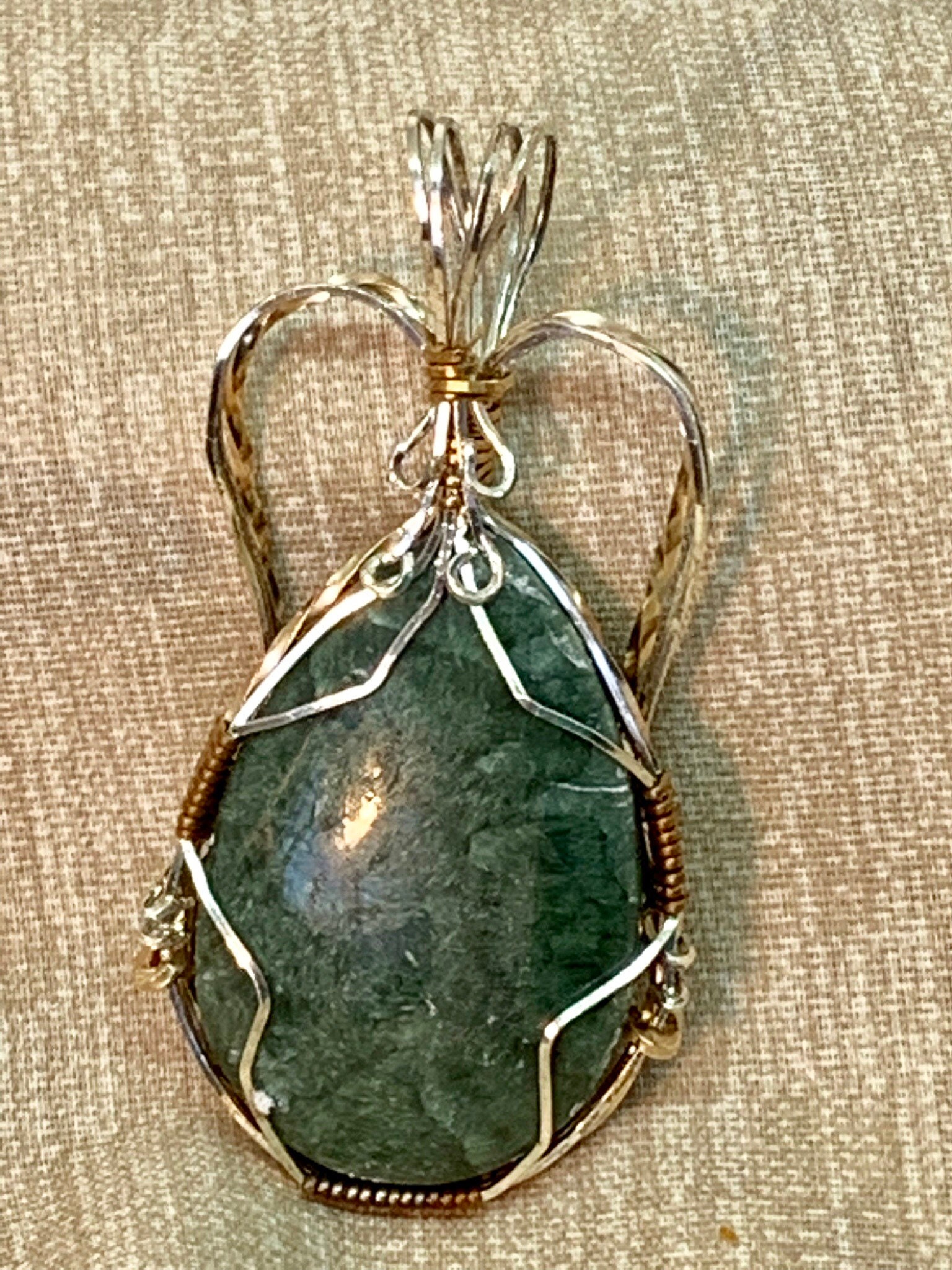 Seraphinite Pendant Hand Wrapped in Sterling Silver and | Etsy