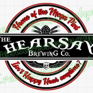 Hearsay Brewing Company ontwerp SVG, team Johnny Depp, Mega pint, happy hour op elk gewenst moment, humoristische shirts voor volwassenen, Pirates of the Caribbean