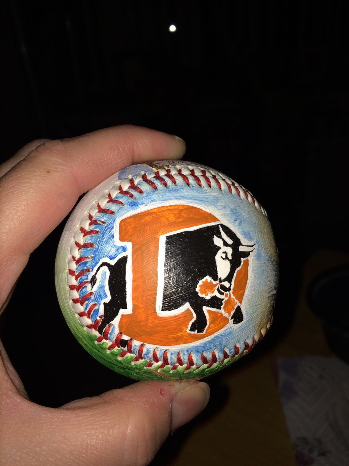 Original Hand Painted Baseball Etsy