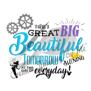 Aan het einde van elke dag schijnt morgen een hele mooie dag! SVG, Carrousel of Progress, Disney World, Tomorrowland, Clever-shirts