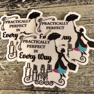 Mary Poppins-sticker 3" (blauwgroen/magenta)