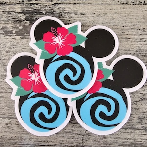 Minnie Hawaiianische Welle 3 "Aufkleber