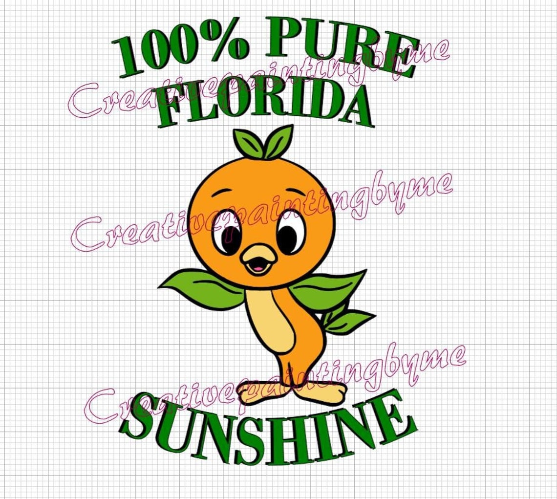 100 Pure Florida Sunshine SVG Floridians Love Orange Bird Etsy