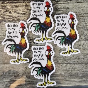 Animal spirituel, sticker amusant familial, poulet fou, Hei Hei is my spirit animal