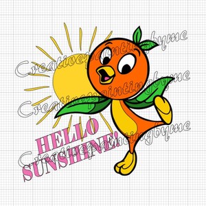 Bonjour soleil ! Adorable téléchargement numérique pour tous les amateurs de soleil avec un oiseau orange