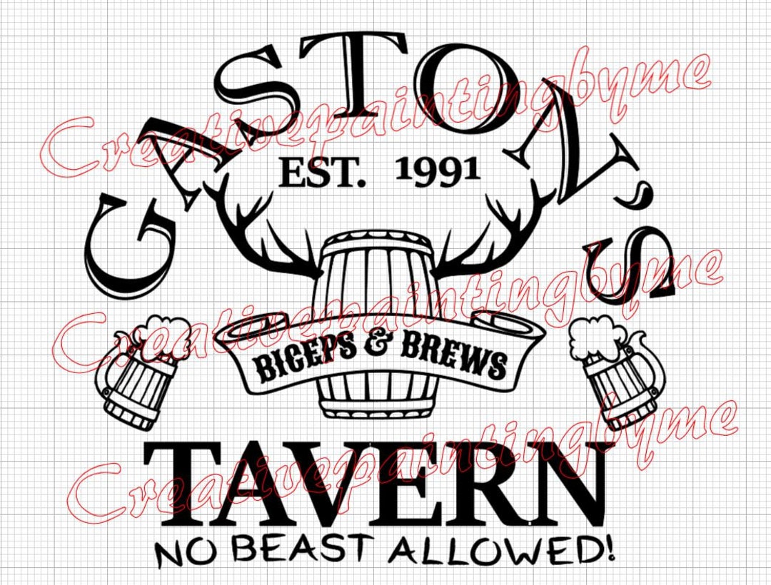 Gaston's Tavern SVG No Beast Allowed English Pub Shirts - Etsy Australia