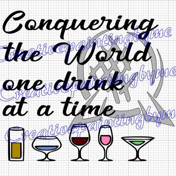 Conquering the world one drink at a time digital download, World showcase fun drinking T-shirt idea, great design to travel the world with