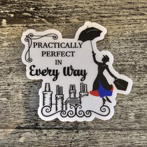 Mary Poppins 3&quot; sticker (red/blue)