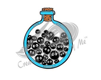 Soot Sprites in a Bottle SVG, Studio Ghibli Totoro (Digital Download)