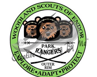 Ewok Park Rangers SVG, Woodland Scouts of Endor, Earth Day Design (digital nedladdning)