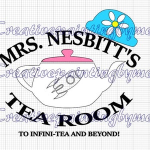 Mrs Nesbitt&#39;s tea room SVG, Fantasyland t-shirt design, to infinity and beyond, Space ranger cadette wear, Universal for the whole family
